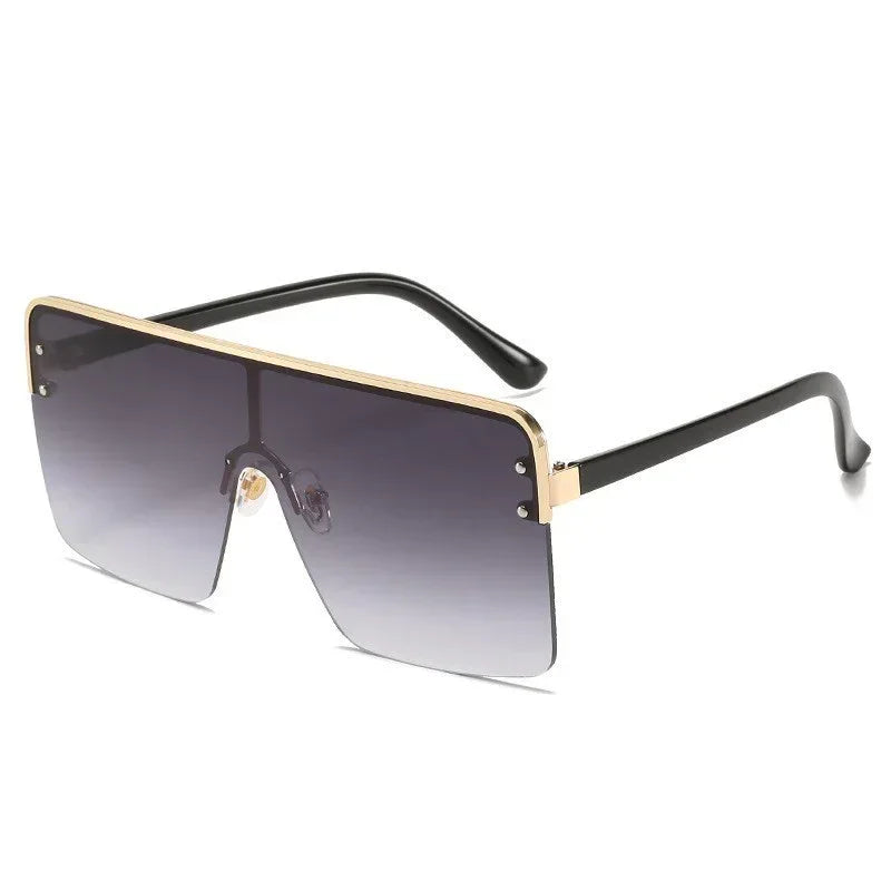 Fashion Big Frame Trend Metal Gradient Sunglasses - Viexta