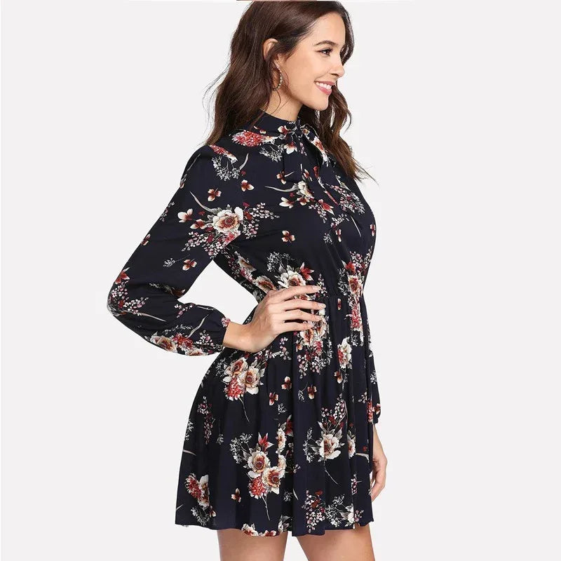 Autumn Floral Dresses - Viexta