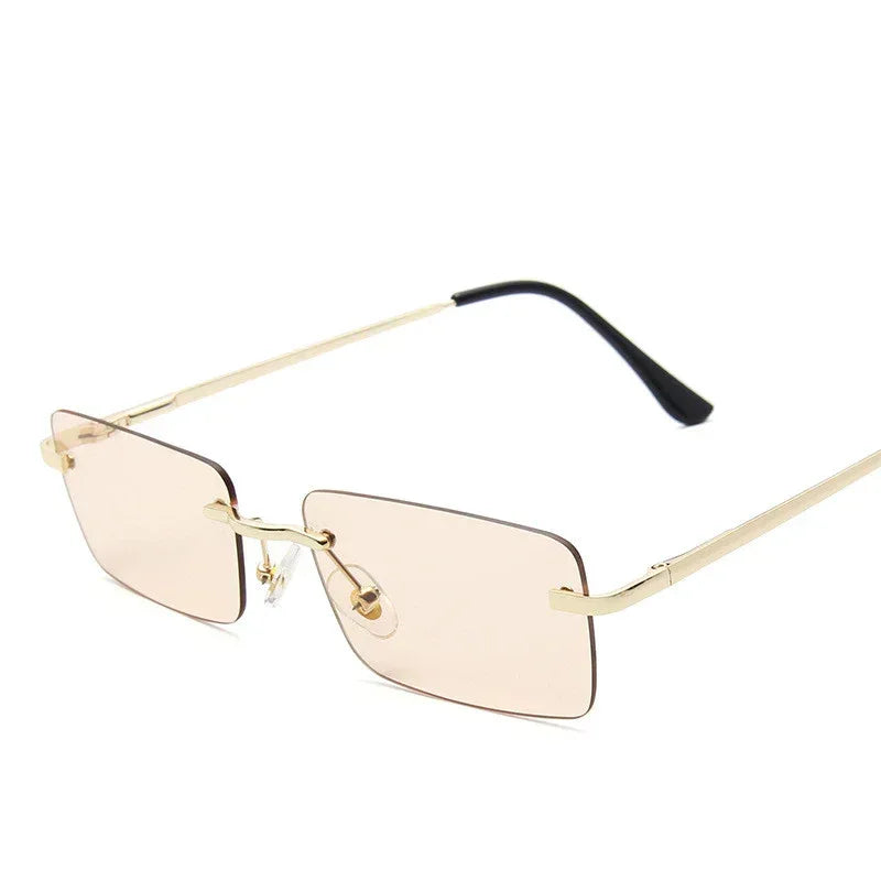 Rimless sunglasses women square - Viexta