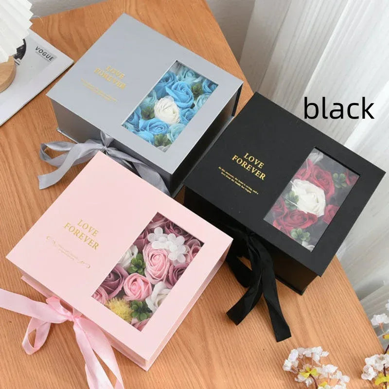 Valentine's Day Birthday Flip Love Letter Flower Box Soap Flower Suit Gift Box - Viexta