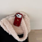 New Year Red Starry Velvet iPhone Case