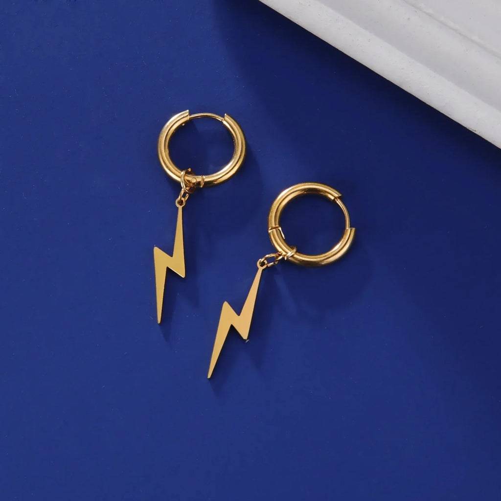 Wild Stainless Steel Lightning Earrings - Viexta