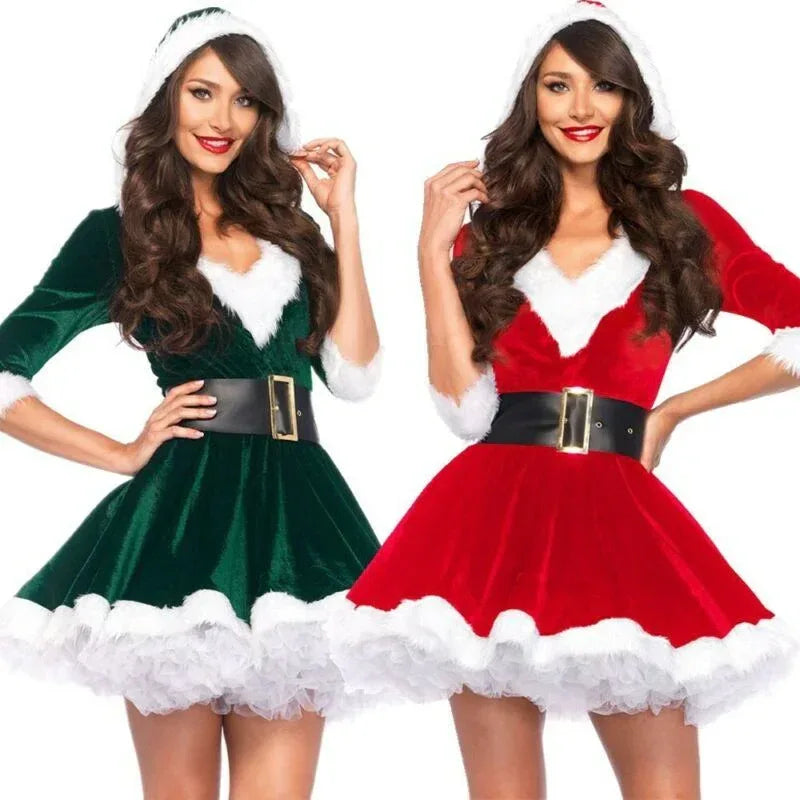 Women Christmas Santa Claus Hoodie - Viexta