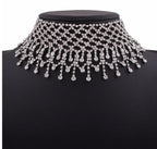 Rhinestone Fringed Necklace Chain - Viexta
