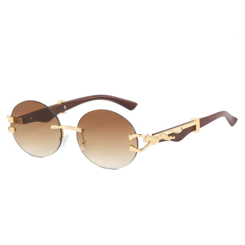 Leopard round frameless cut glass