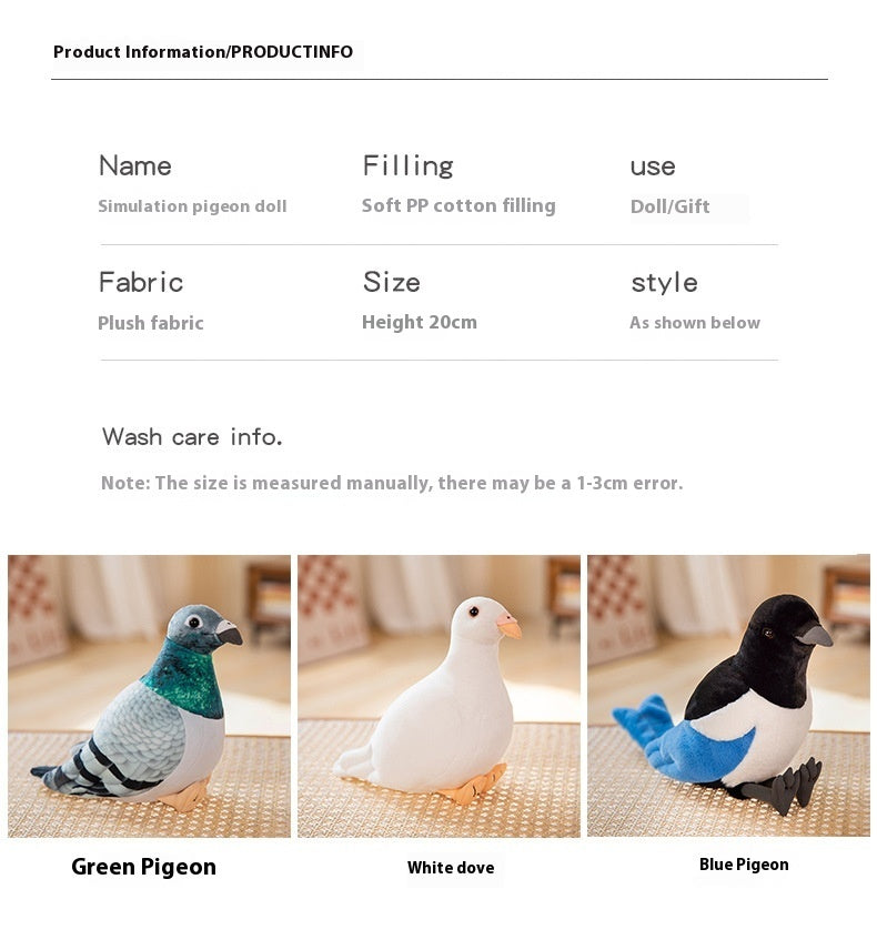 Bird Pigeon Plush Toy