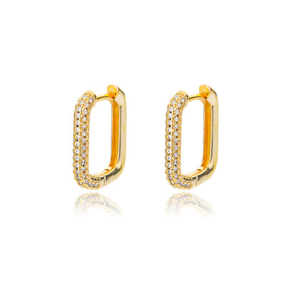 18K Micro Inlaid Zircon Earrings