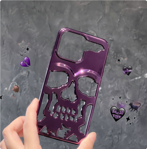 Luxury Plating 3D Skull iPhone Case