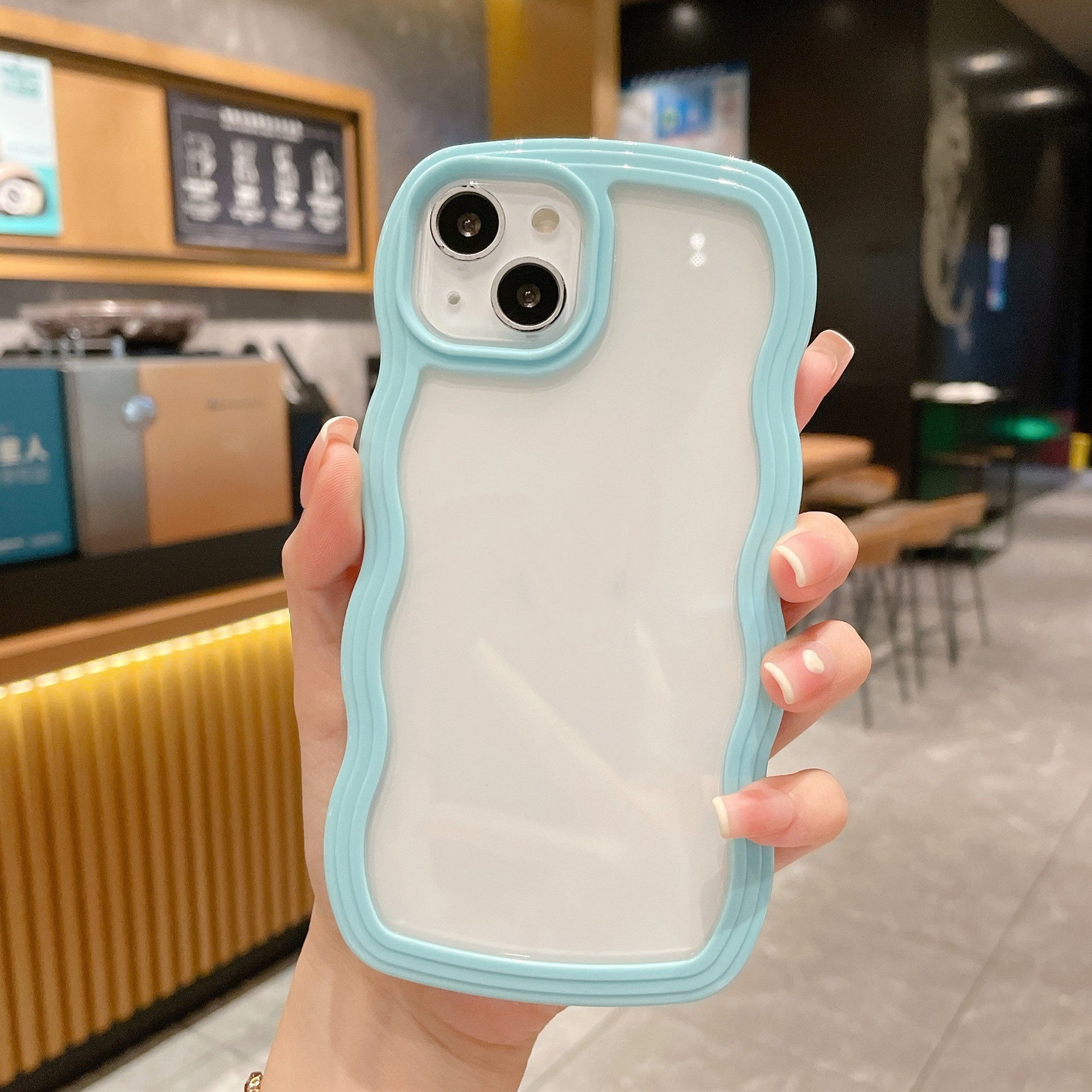 Wave Border Solid Color iPhone Case