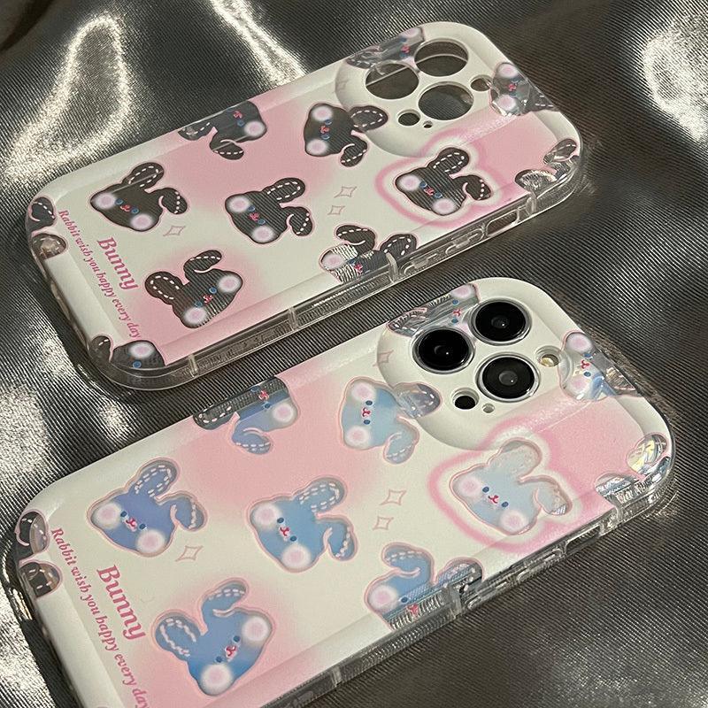 Cute Gradient Laser Rabbit iPhone Case - Viexta