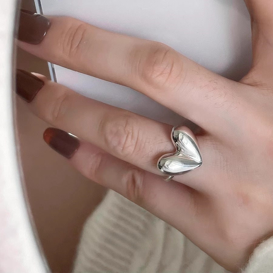 Niche High-End 925 Sterling Silver Retro Plain Band Ring