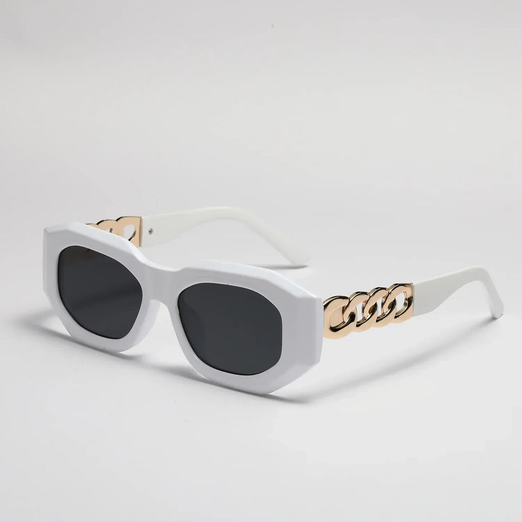 Square Spectacle Frame Black Women's Fashion Sunglasses - Viexta