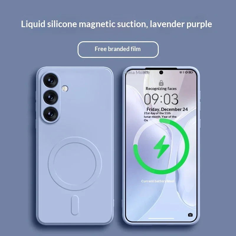 Magnetic Liquid Silicone Samsung Phone Case - Viexta