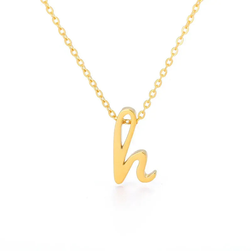 Small Letter Hollow Stainless Necklace - Viexta