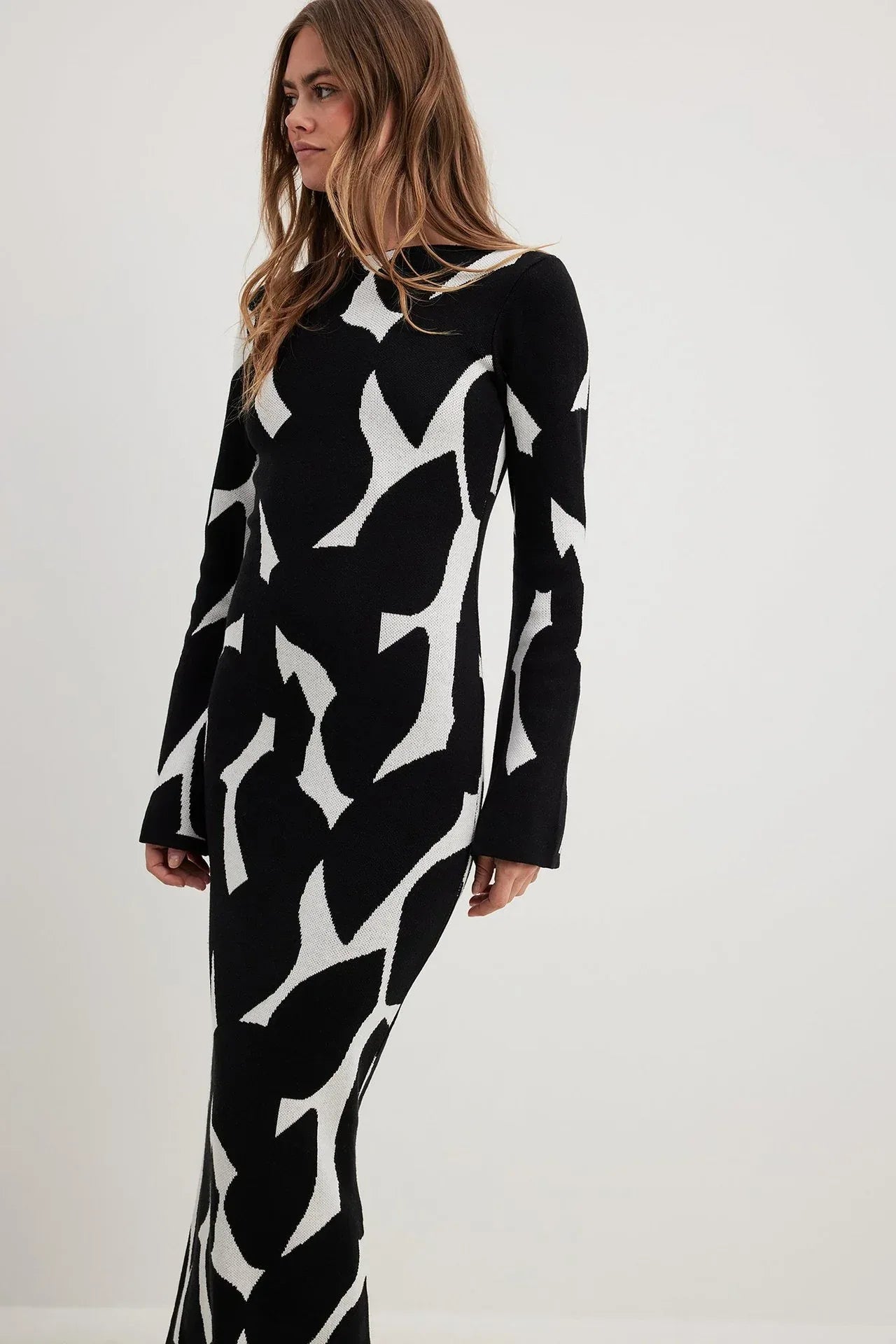 Long Sleeve Women's Knitted Foreign Trade Sweater Long Dress - Viexta