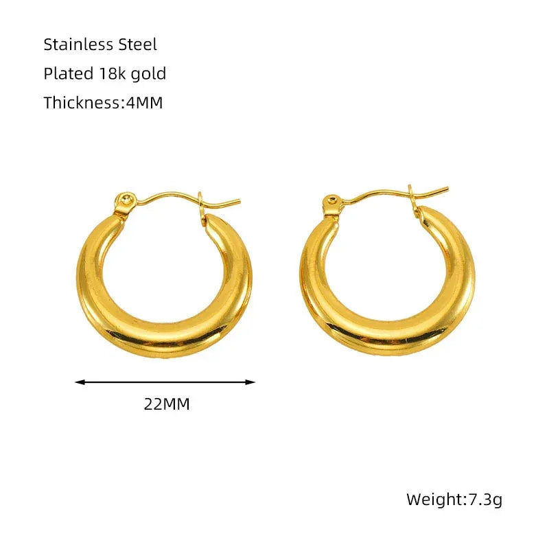 Titanium Steel Round Twist Stud Earrings - Viexta
