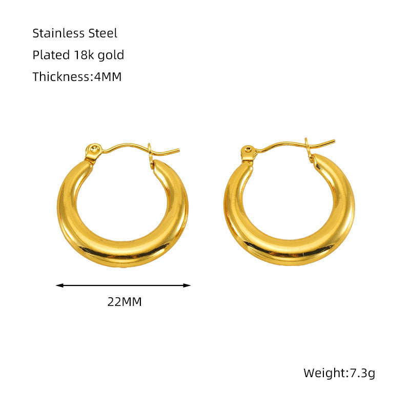 Titanium Steel Round Twist Stud Earrings