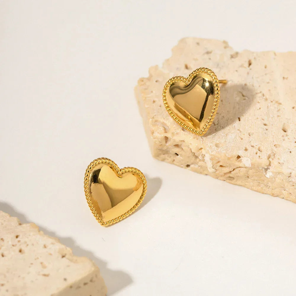 Ruth Heart Stainless Steel Earrings - Viexta