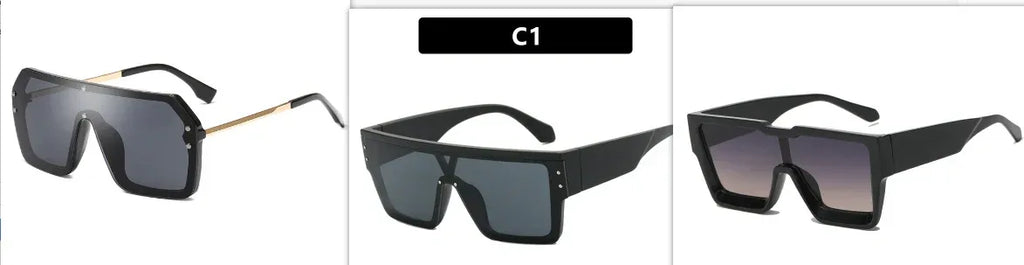 Fashion One Piece Large Frame Square Sunglasses - Viexta