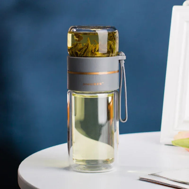 Glass Water Bottle With Tea Infuser Filter Tea Separation - Viexta
