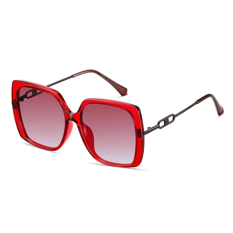 Large Framed Metal Polarized Sunglasses - Viexta