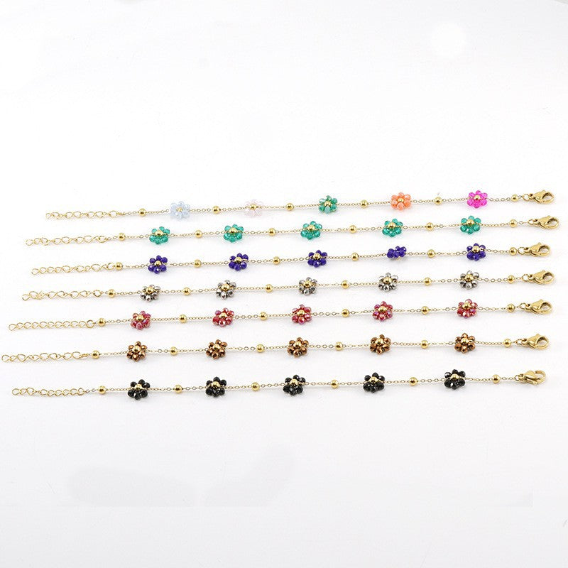 Floral Stainless Steel Bracelet for Women