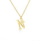 Rose English Alphabet Pendant Necklace - Viexta