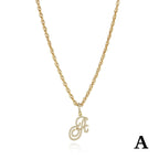 26 Letter Zircon 18k Gold Necklace