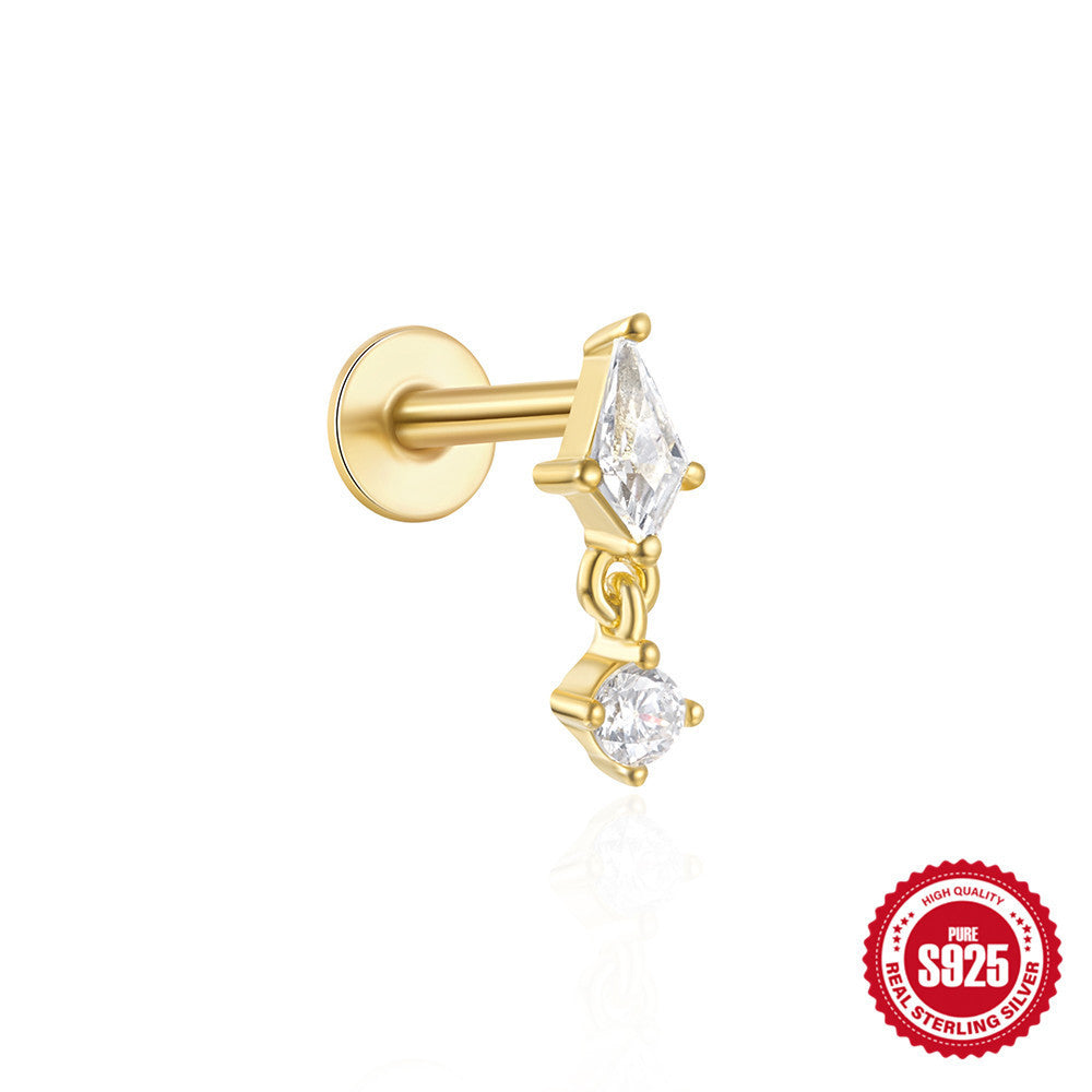 S925 Sterling Silver Moon Piercings