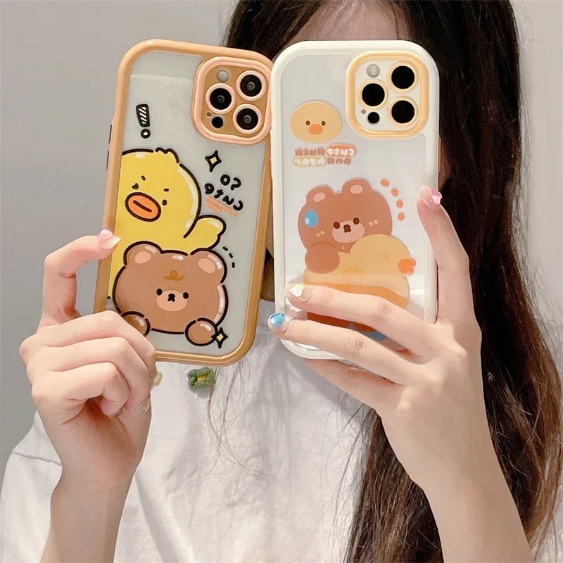 Summer Bear Duck Anti-fall iPhone Case - Viexta