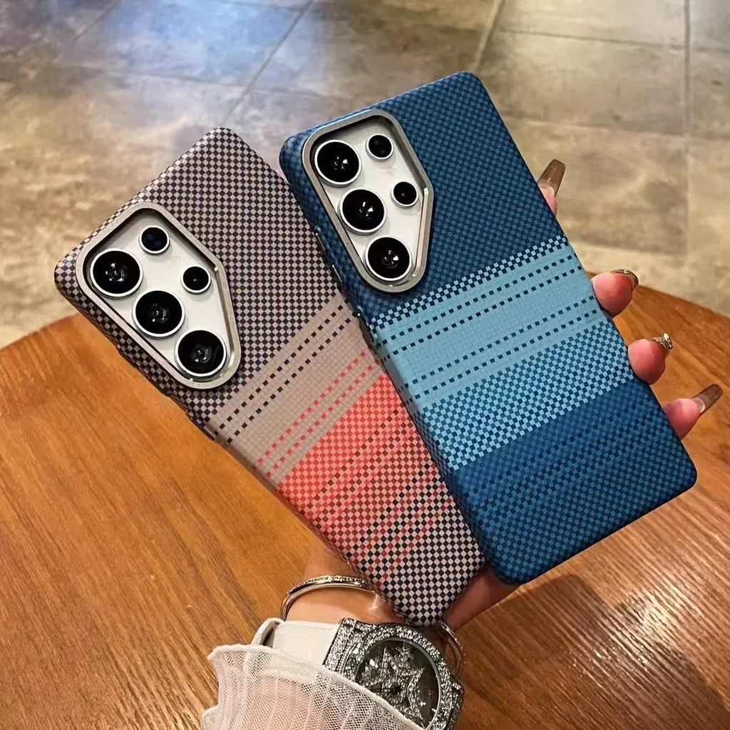 Carbon Fiber Pattern Kevlar Pattern Magnetic Suction Drop-resistant Samsung case - Viexta
