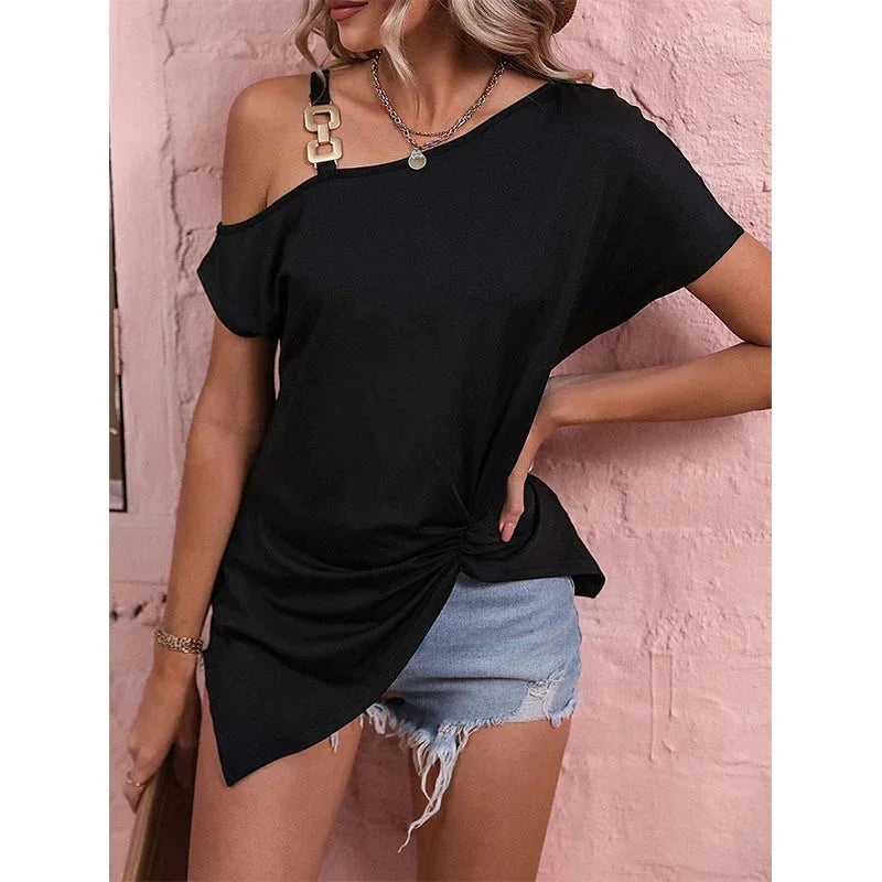 Off Shoulder Irregular Top - Viexta
