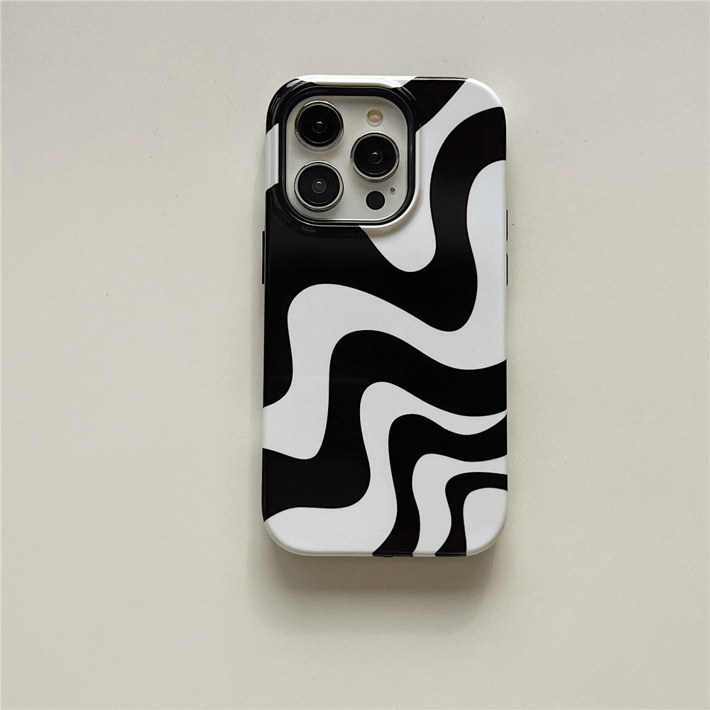 Black And White Irregular Stripes iPhone Case