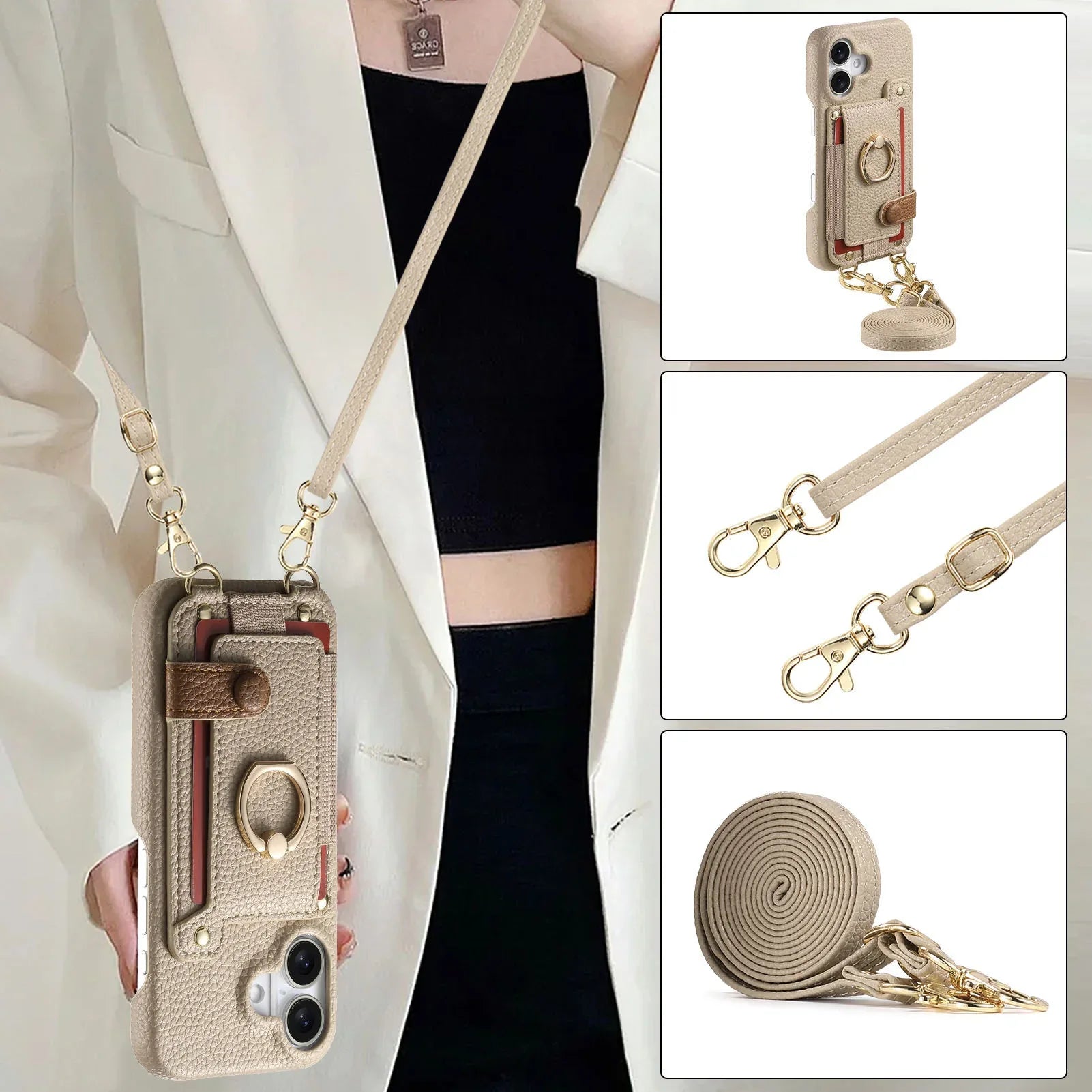 Lanyard Leather iPhone Case