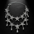 Banquet Double-layer Five-pointed Star Necklace Earrings