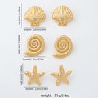 Ocean-Style Earring Set Featuring Starfish