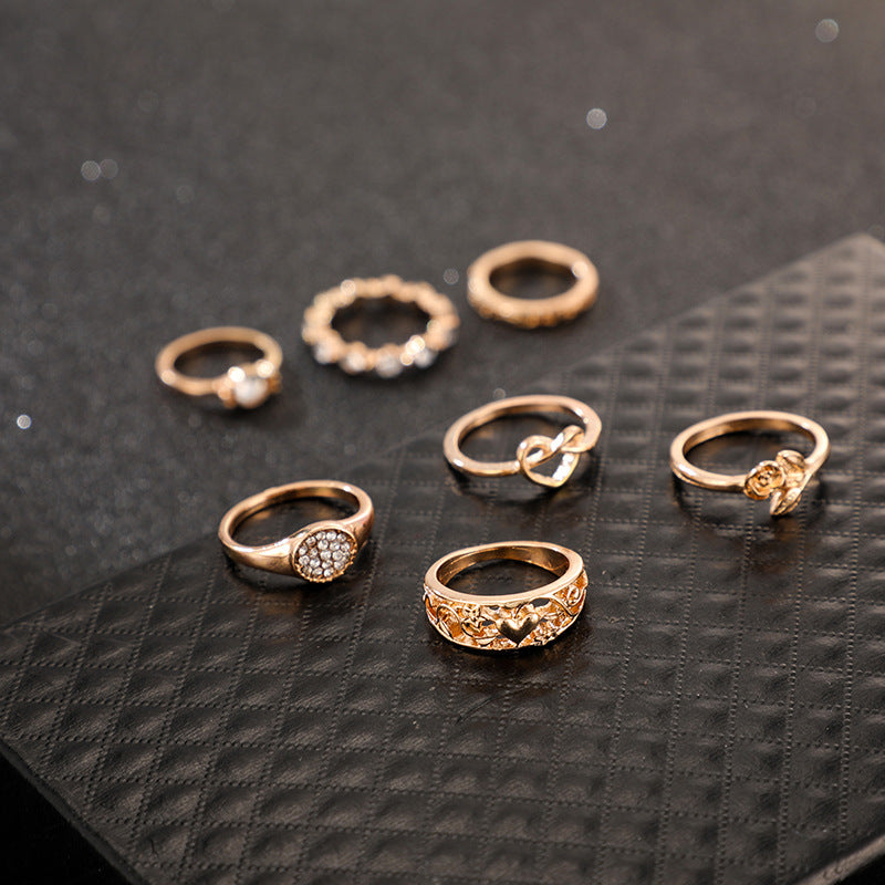 7 Piece Love Ring Set