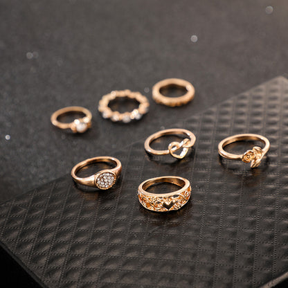 7 Piece Love Ring Set