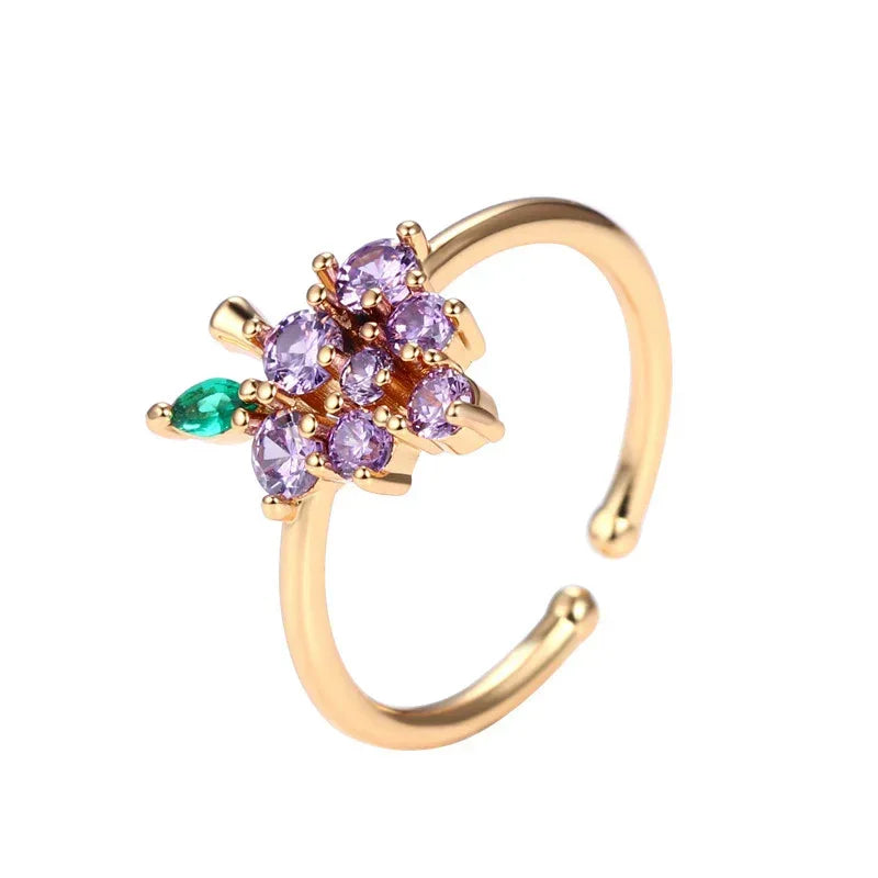 Cute Fruit Grape Ring - Viexta