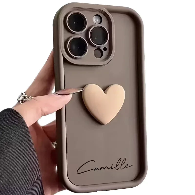 English iPhone Case With 3D Heart - Viexta