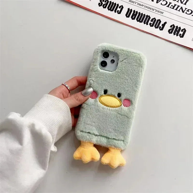Plush Shell Cute Duck iPhone Case - Viexta