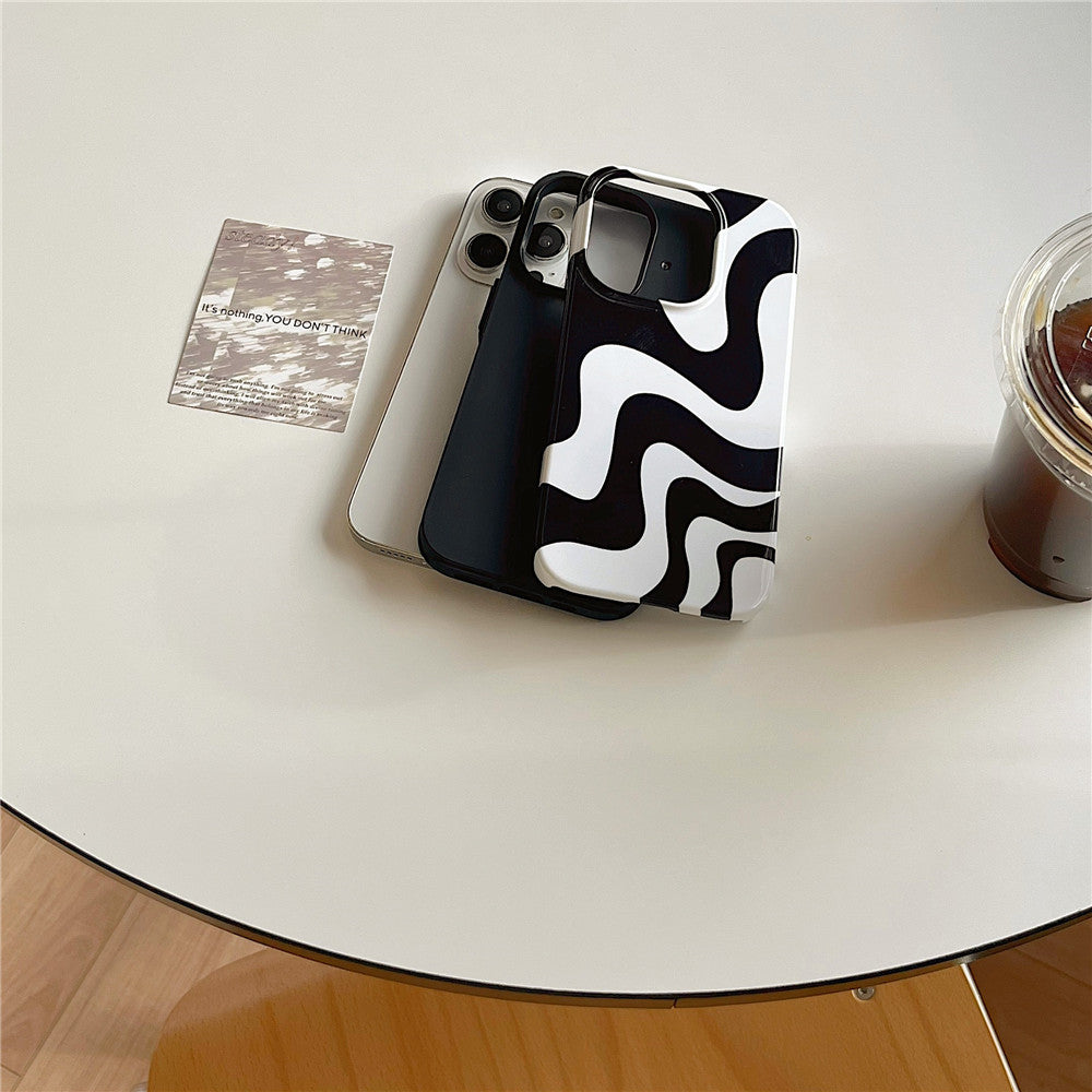 Black And White Irregular Stripes iPhone Case