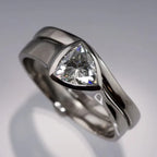 2Set Triangle Rhinestone Zircon Ring Ornament Suit - Viexta