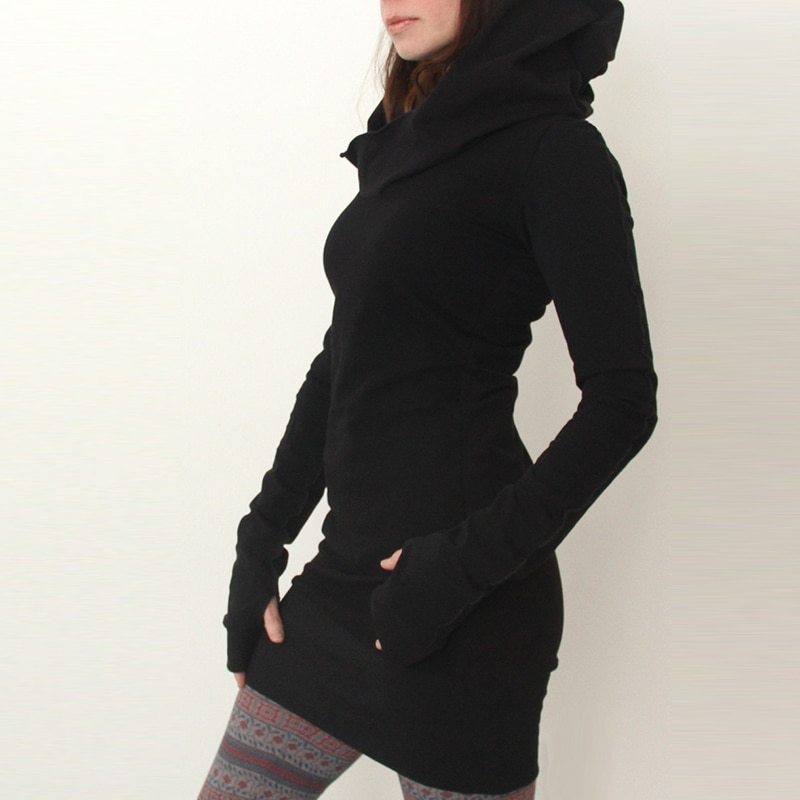 Gothic Black Hoody Dress