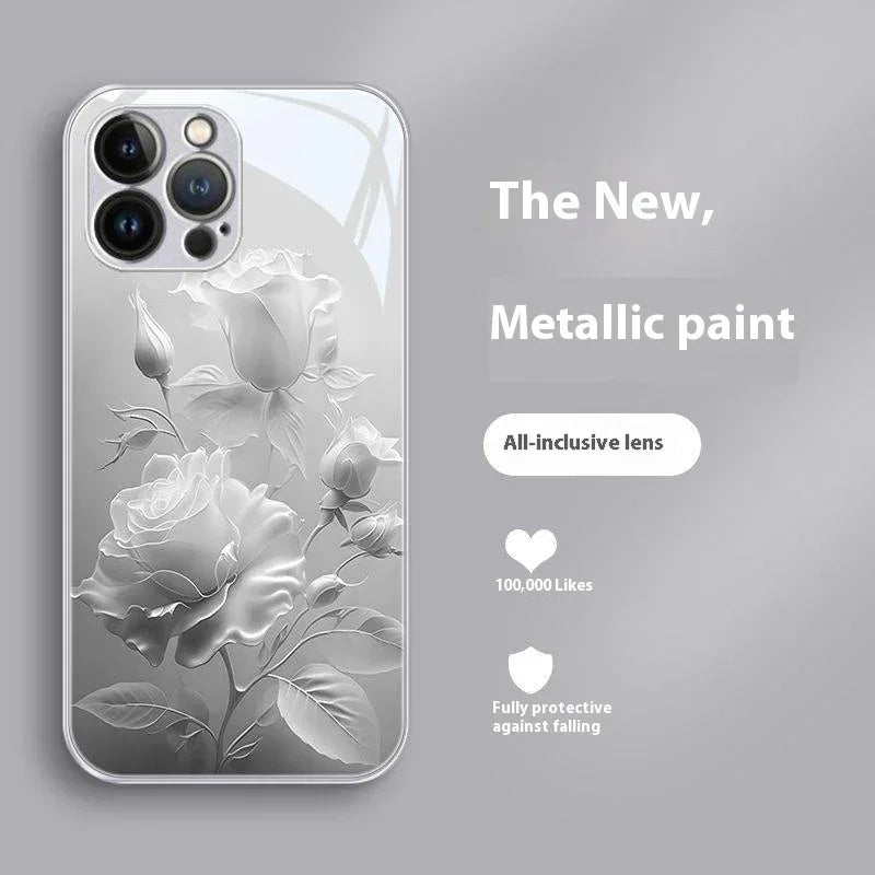 blooming-rose-glass-painted-iphone-case - Viexta