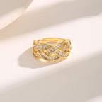 Luxury Twist Square Diamond Ring