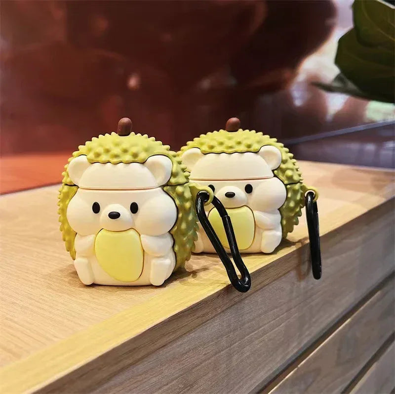 Durian Hedgehog Bear For Airpods Cover - Viexta