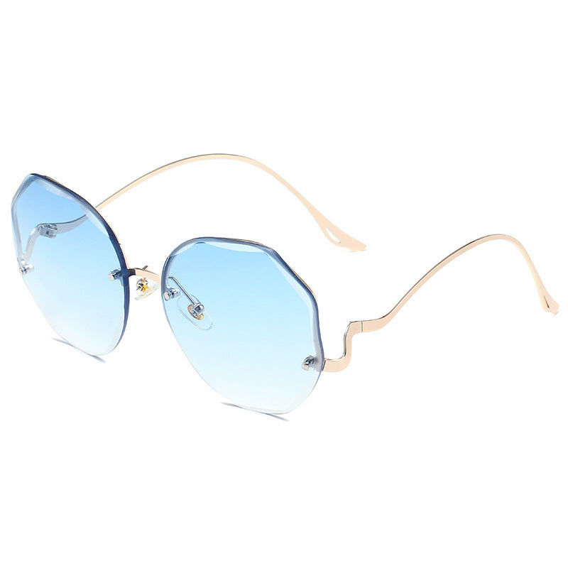 Irregular Rimless Edge Sunglasses