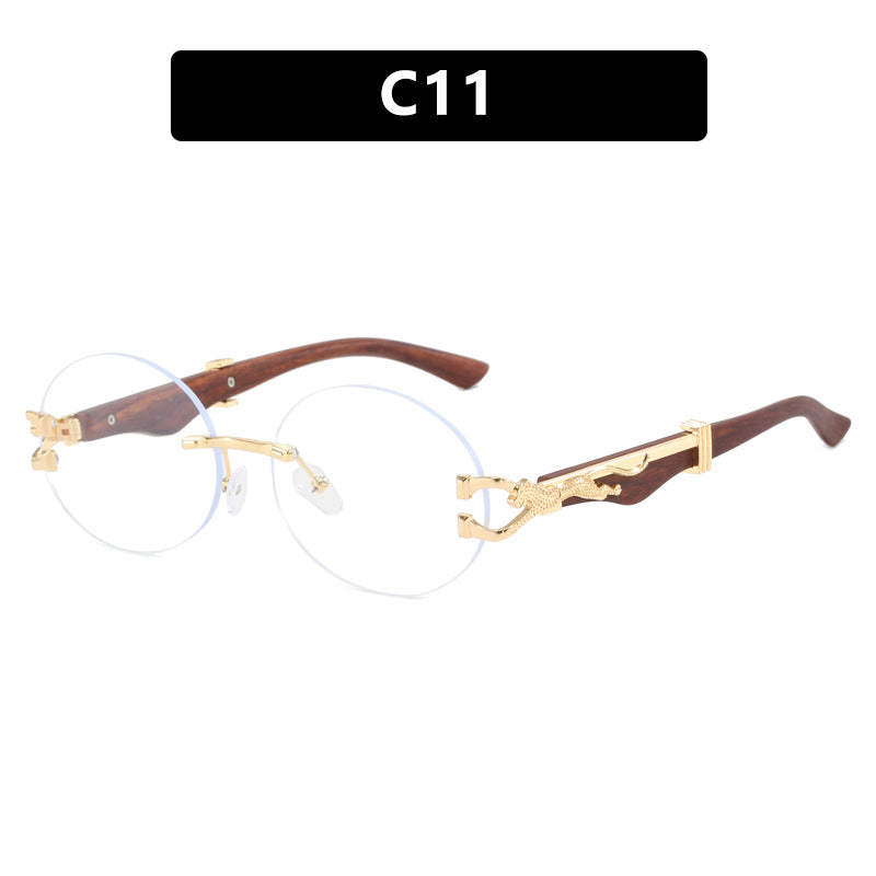 Leopard round frameless cut glass