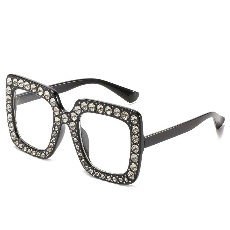 Vintage Oversized Square Colorful Diamond Sunglasses